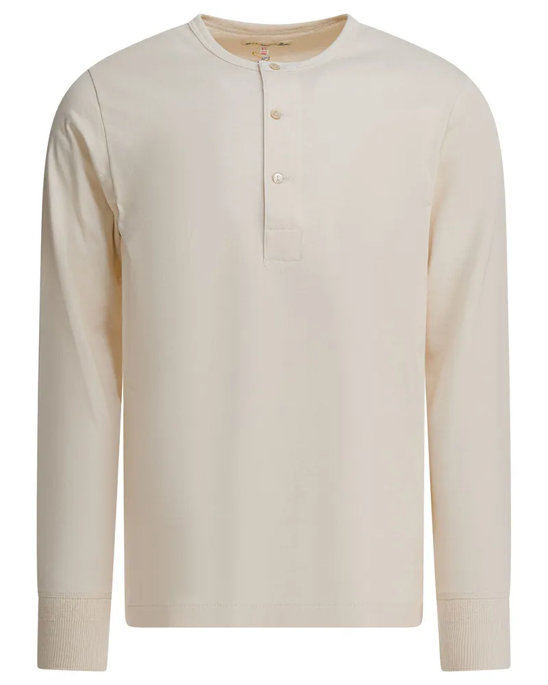 Merz b. Schwanen Henley“ Henley T-Shirt White