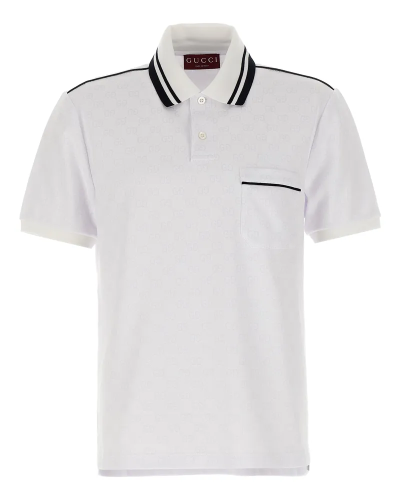Gucci Gg Jacquard-Poloshirt White