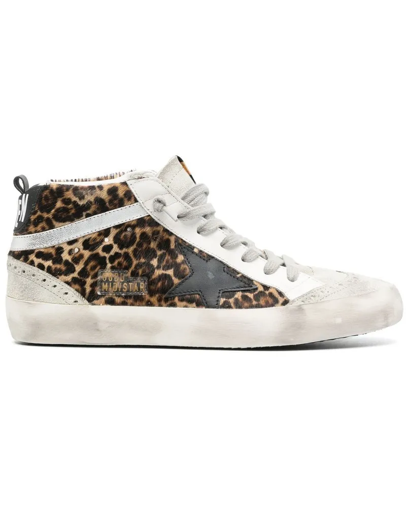 Golden Goose Mid Star Ledersneaker Brown