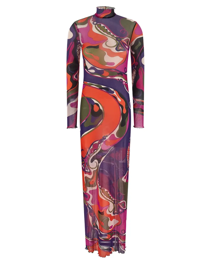 Emilio Pucci Tüllkleid Multicolor