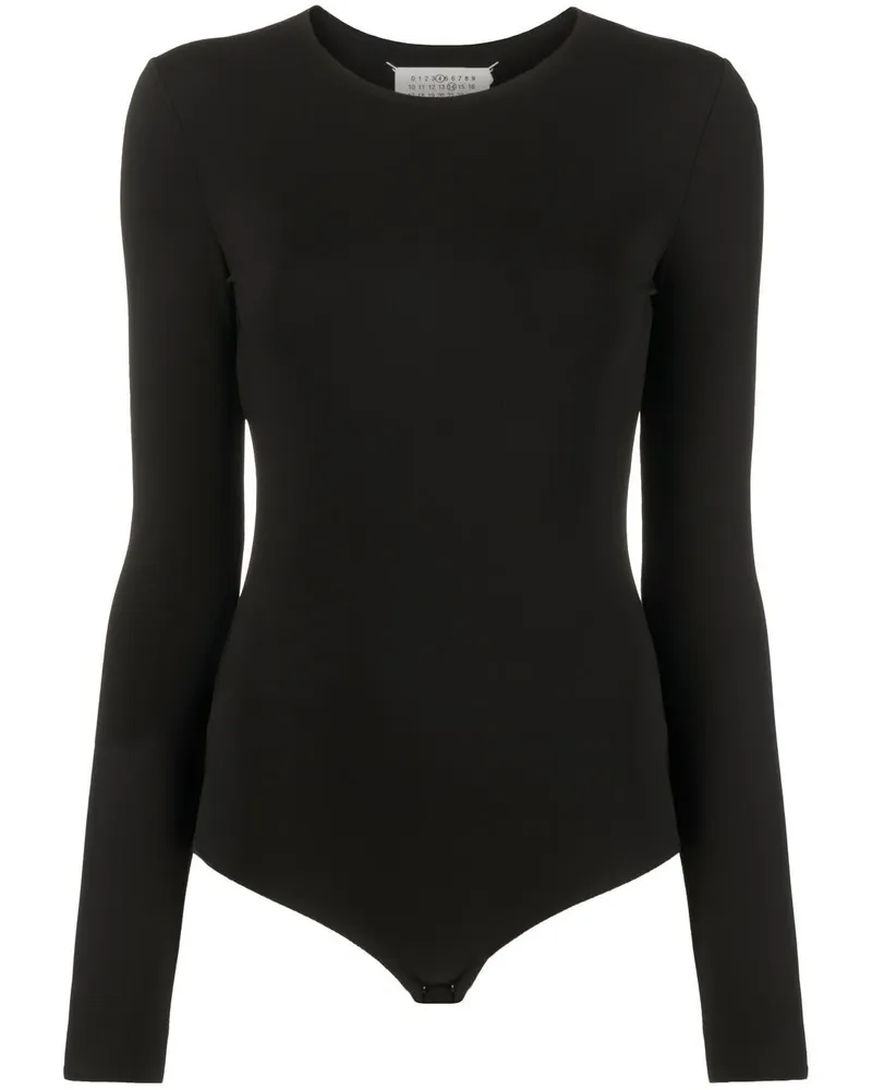 Maison Margiela runder Hals Langarmbodysuit Black
