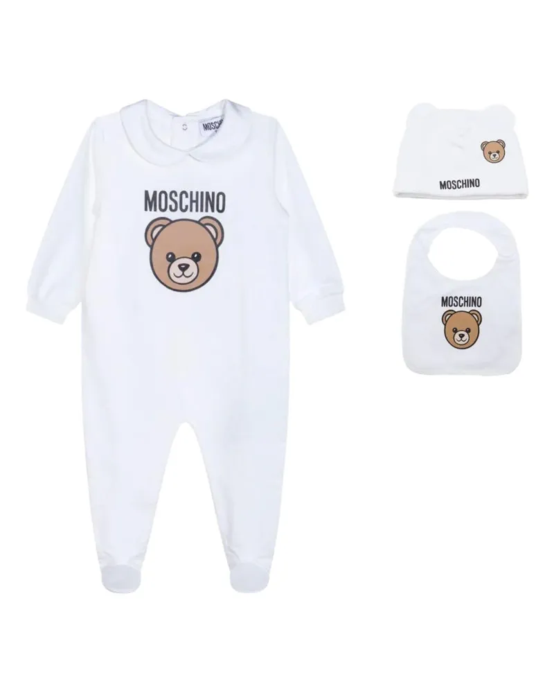 Moschino Bodysuit -Hut und Knebelsatz White