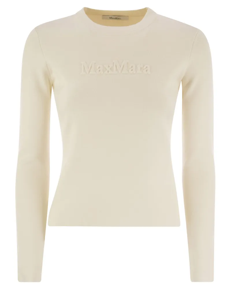 Max Mara Ticino Viscose And Wool Yarn Sweater Ivory