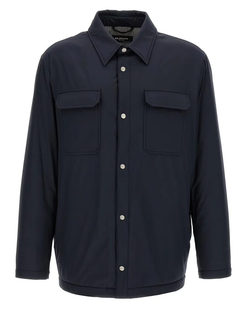 Kiton gepolstert Overshirt Blue