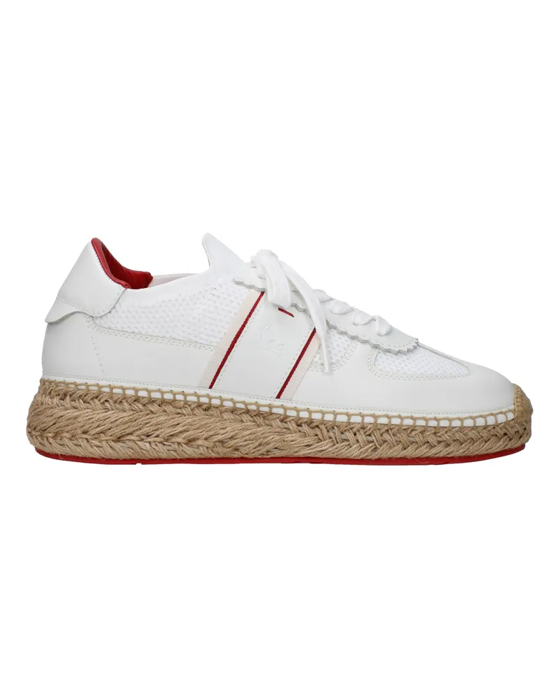 Christian Louboutin Sneakers Provencal Herrens Weißer Stoff -