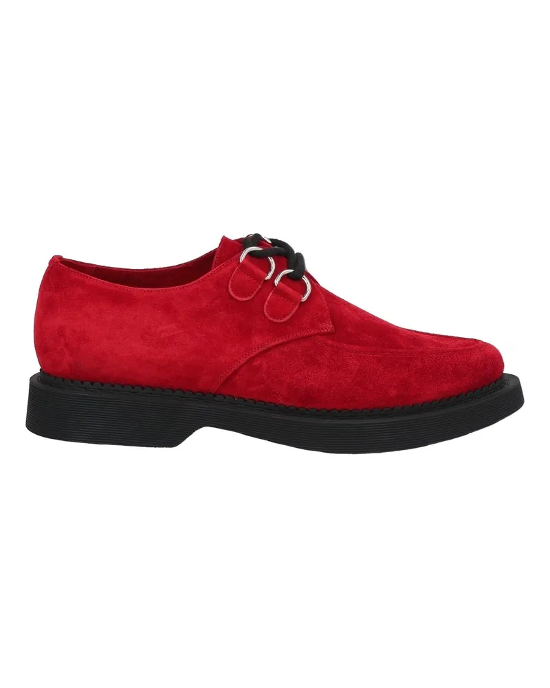 Saint Laurent Teddy Suede Derbys Red