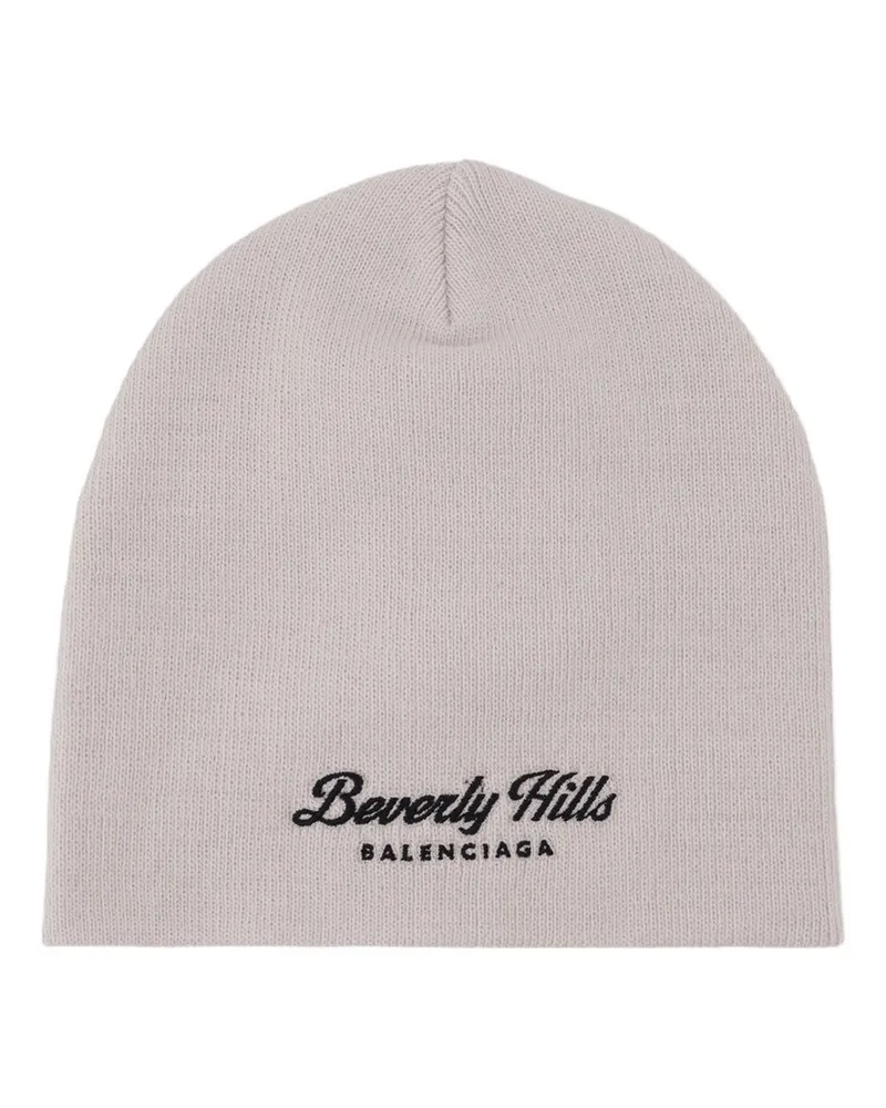 Balenciaga Beverly Hills Beanie  Wolle Weiß White