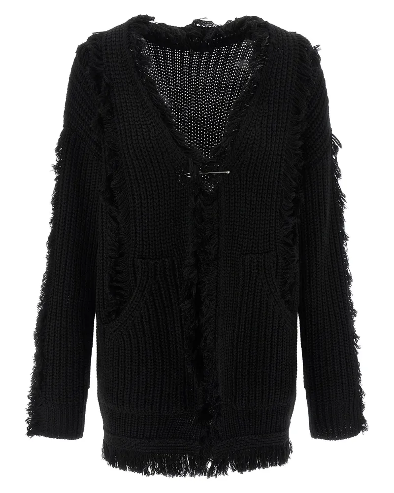 R13 Fringe' Cardigan Black