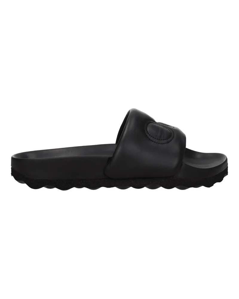 OFF-WHITE Off-weiße Hausschuhe und Hufe Frauen Leder schwarz -