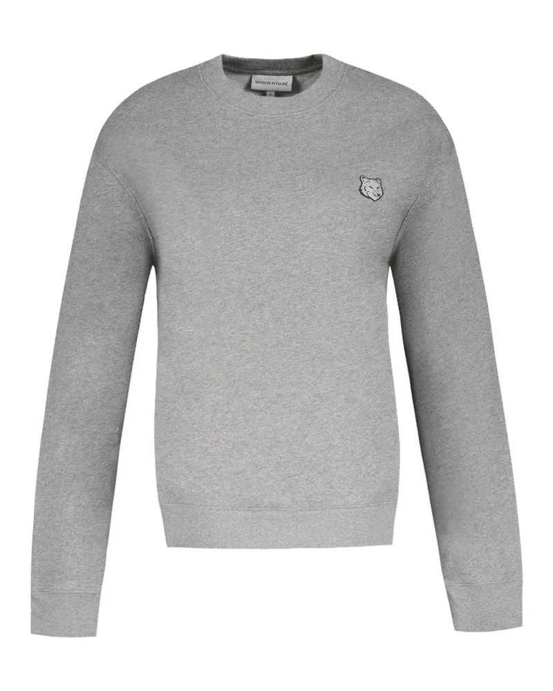 Kitsuné Fox Head Patch Komfort Sweatshirt  Baumwolle grau Grey