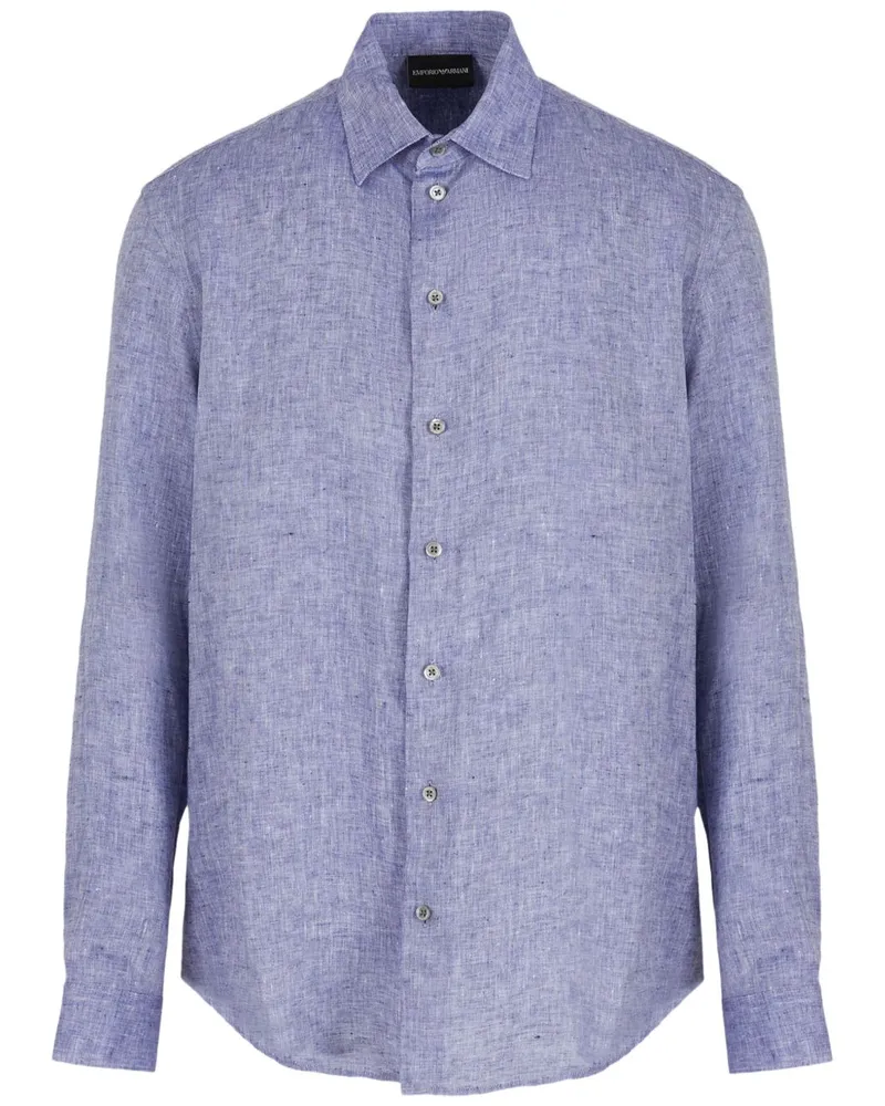 Emporio Armani Leinenhemd Blue