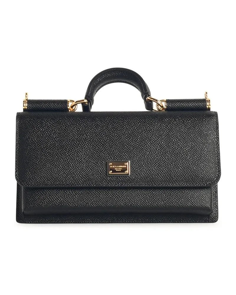 Dolce & Gabbana Black Lear Wallet Black