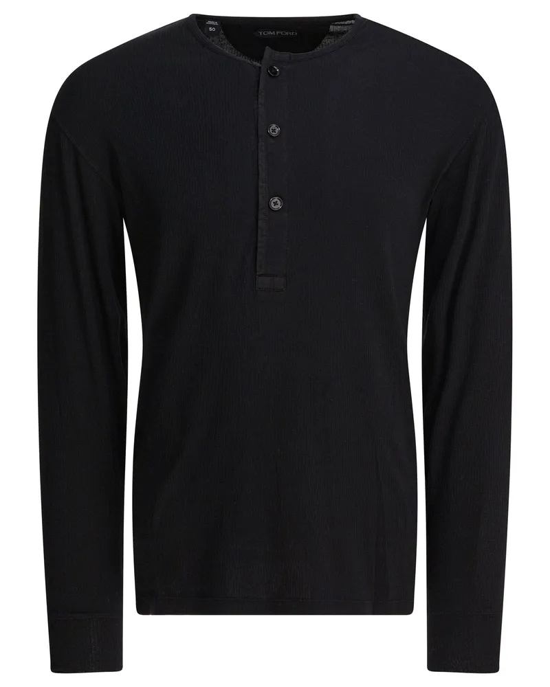 Tom Ford Baumwoll-T-Shirt mit Rundhalsausschnitt Black