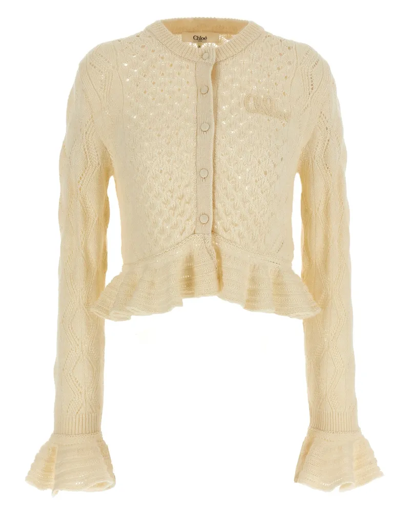 Chloé Chloé Pointenelle Strickjacke White