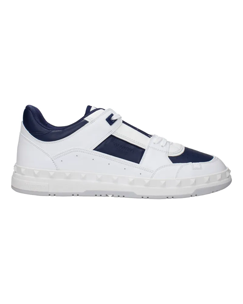Valentino Garavani Herrens Sneakers Weiß/Blaues Leder -