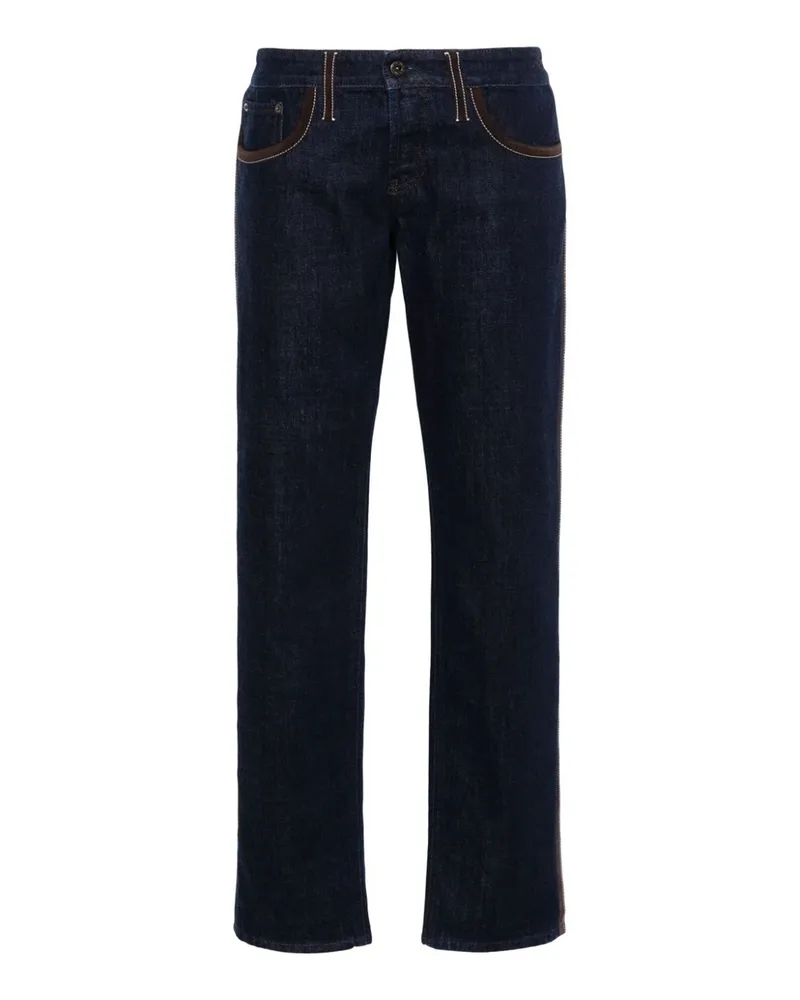 Miu Miu Piped Trim Jeans Jeans Blue