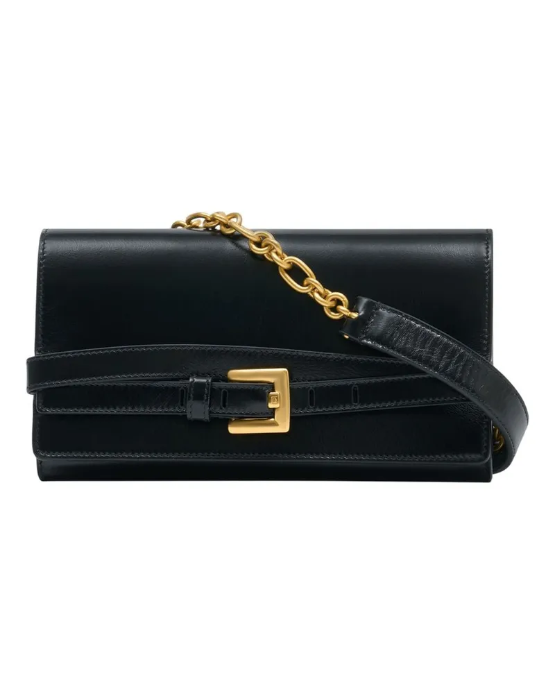 Balmain Shuffle-Geldbörse mit Kette aus -Leder in Schwarz Schwarz