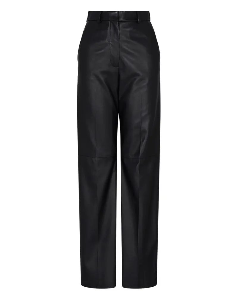 Emporio Armani Lederhose Black