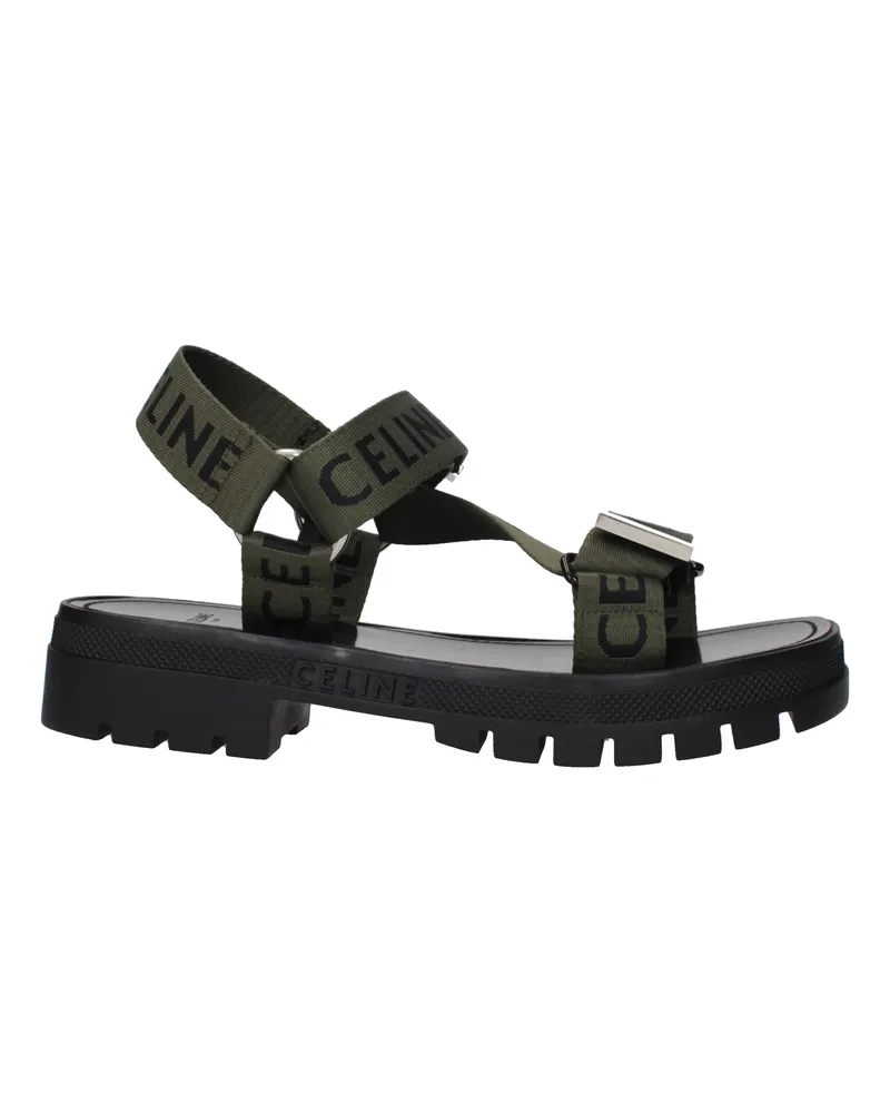 Celine Männer's Sandalen aus grünem/schwarzem Stoff -
