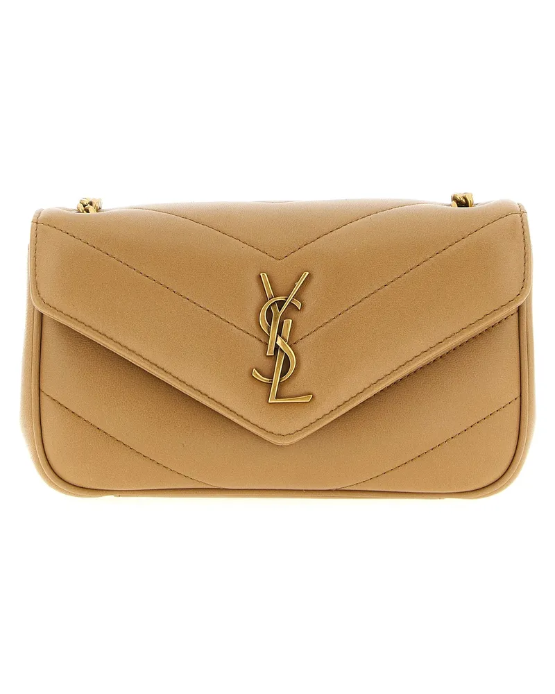 Saint Laurent Mini-Umhängetasche „Loulou Beige