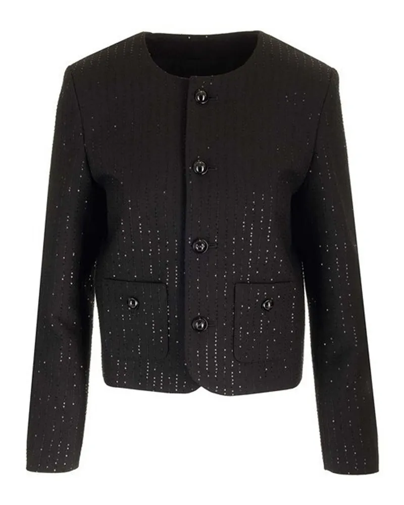 Celine Chelsea Pailletten detaillierte Jacke Black