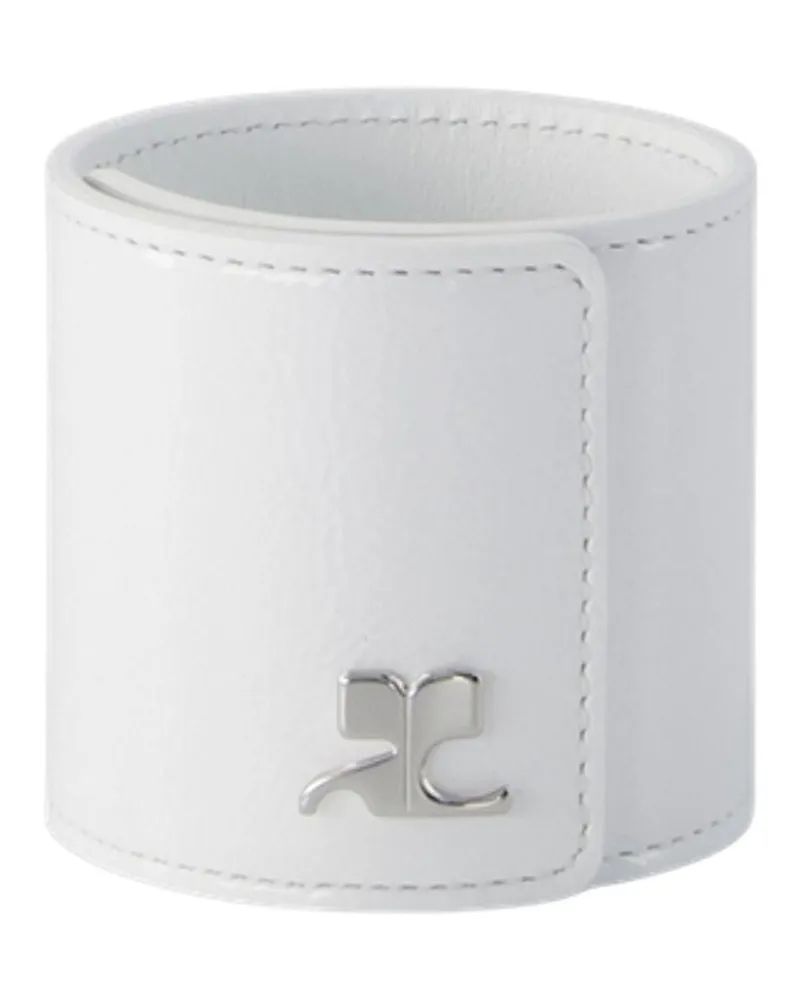 Courrèges Slap-Armband  Leder Weiß Weiß