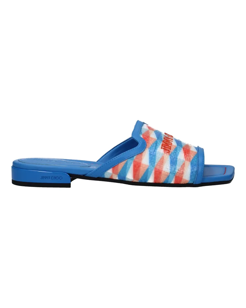 Jimmy Choo Pantoffeln und Hufe Nako Frau Himmlischer Stoff/Himmel -