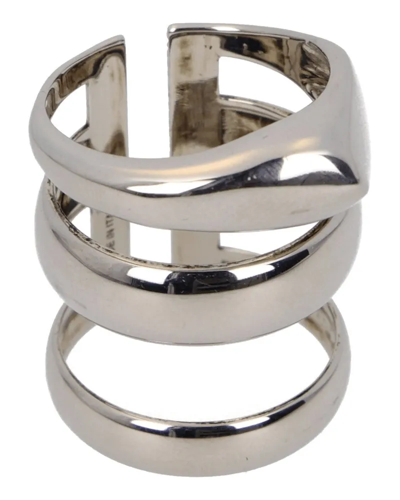 Alexander McQueen Alexander Mc Queen Herrens Silberne Metallringe -