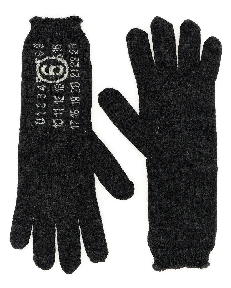 Maison Margiela numerische Signature MM6' Handschuhe Gray