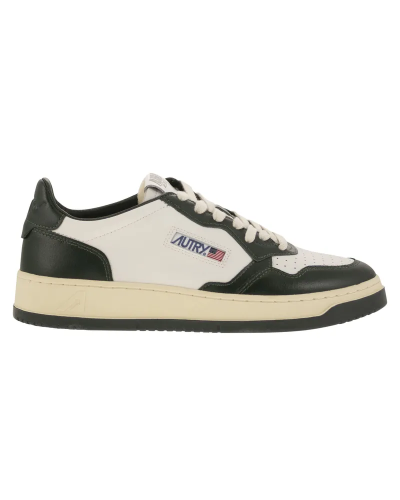 AUTRY Medaillengewinner niedriger Leder -Turnschuhe White