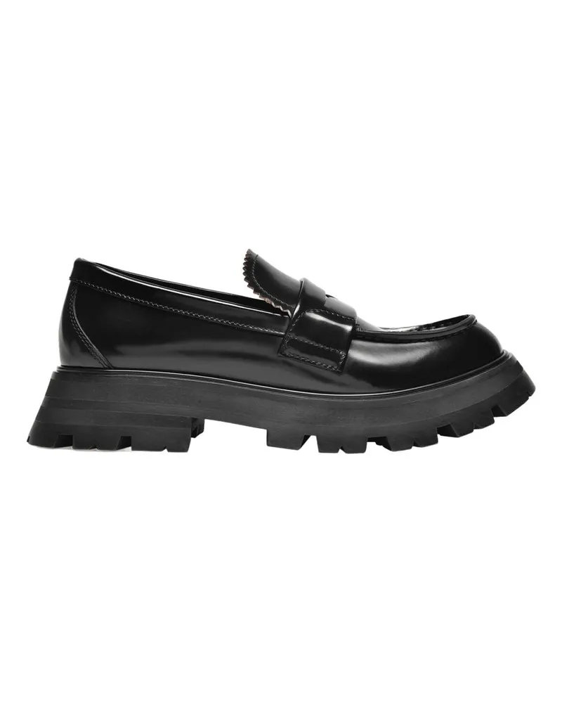Alexander McQueen Ober- und Ru -Ladung in schwarzem Leder Black