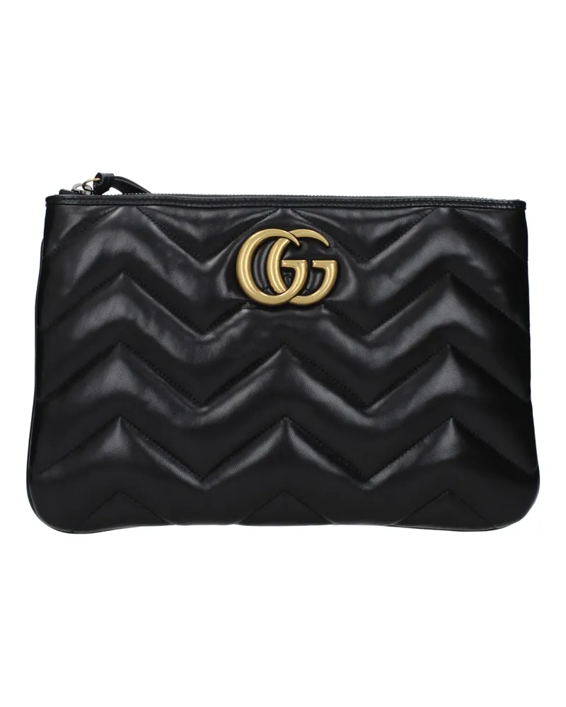 Gucci Marmont Pochette Damens Leder Schwarz -