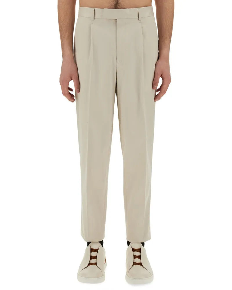 Ermenegildo Zegna Hosen mit Falten Beige