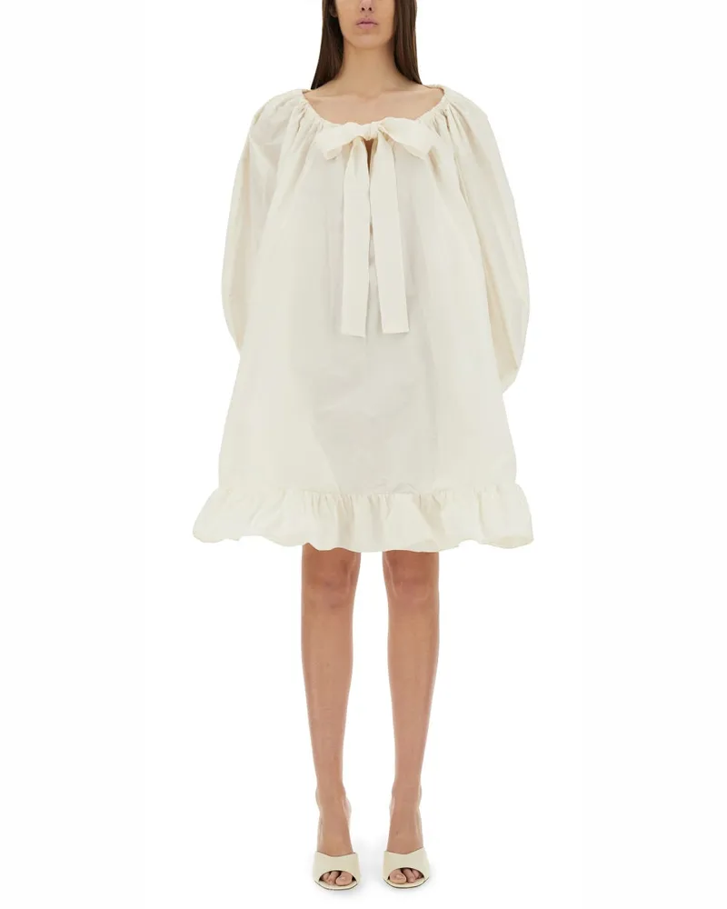 Patou Ruffle Saum Kleid Ivory