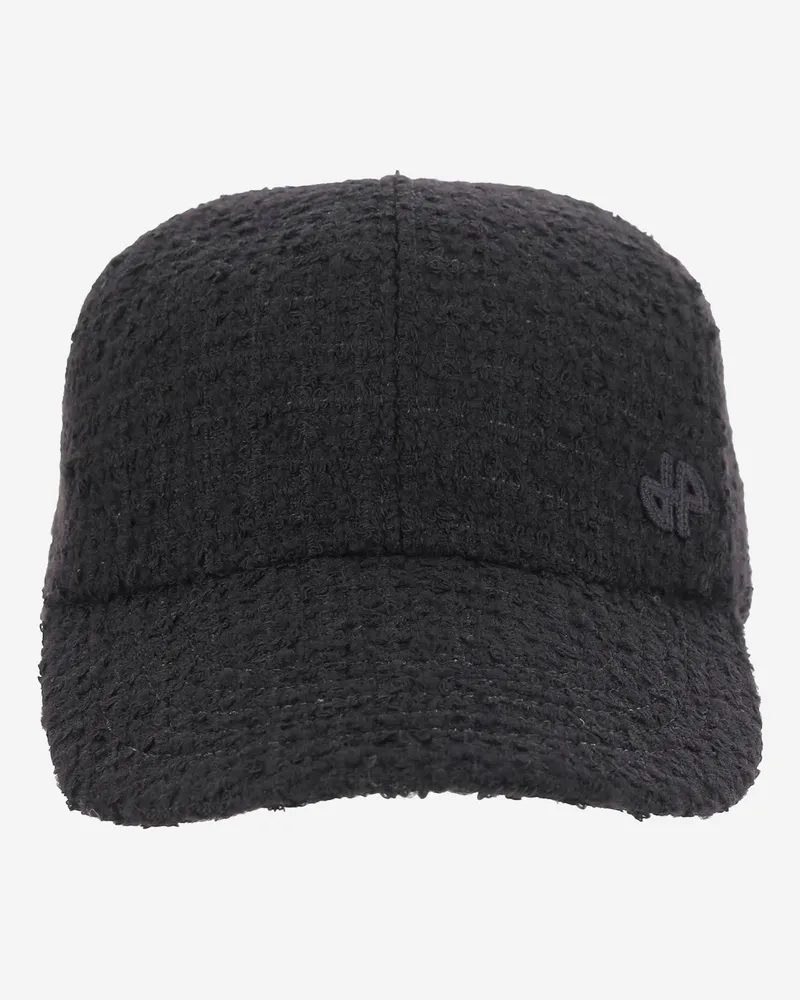 Patou Wool Tweed Baseballkappe Black