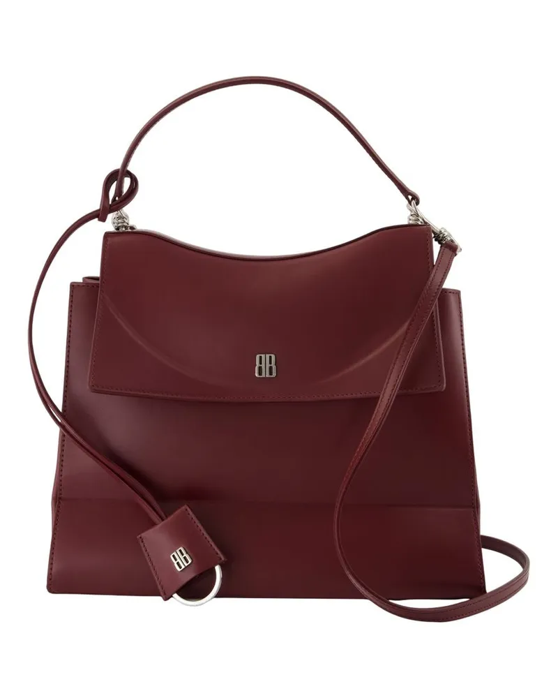 Balenciaga Nano Top Griff mittelgroße Geldbörse  Leder Burgund Burgund