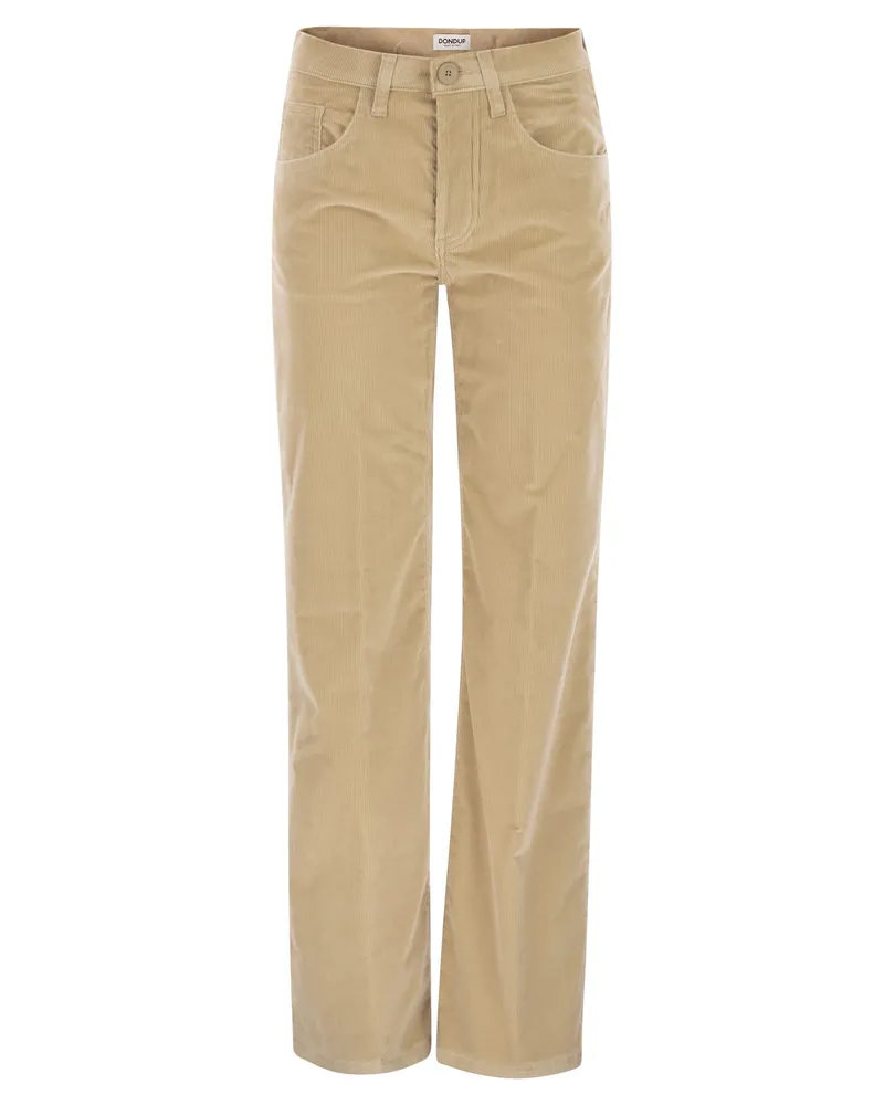 Dondup Jacklyn Cordhose mit weitem Bein Beige