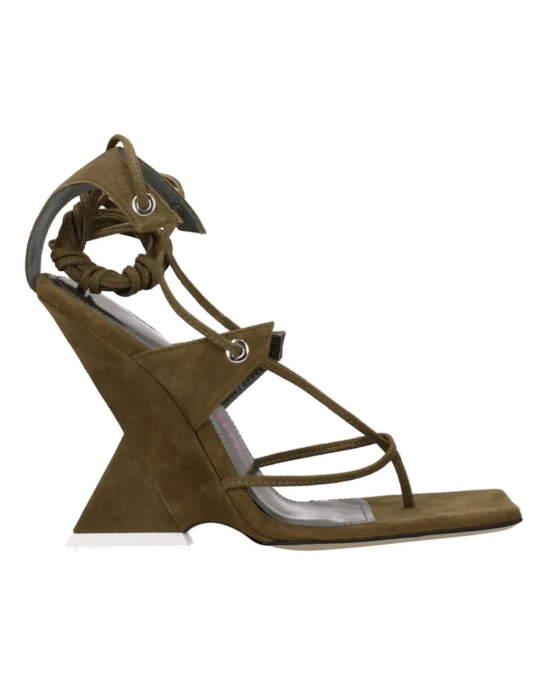 ATTICO Die Attico Cheops-Frauens Sandalen Wildledergrün/Militärgrün -