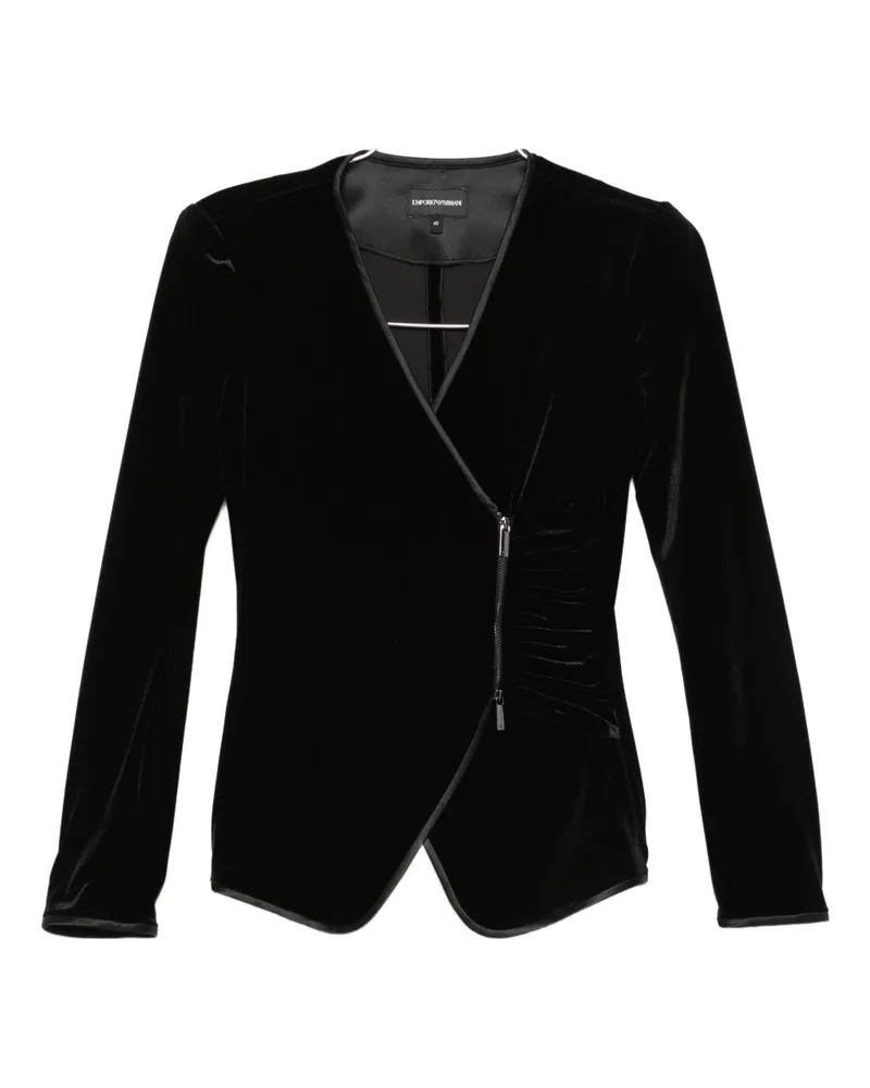 Emporio Armani Samt-Blazerjacke Black