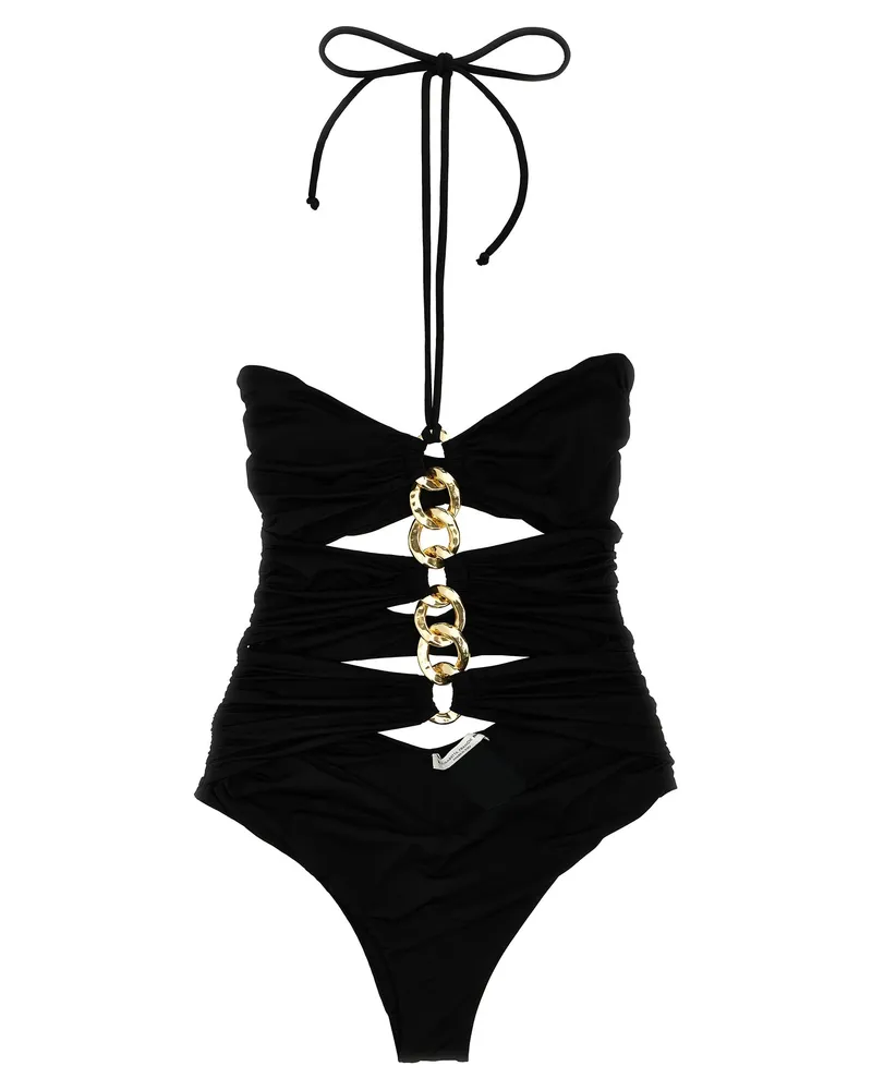 Elisabetta Franchi Chain One Piece Badeanzug Black