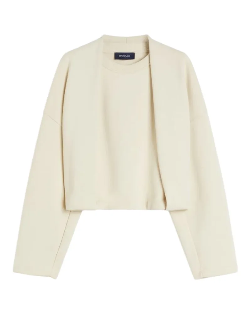 SPORTMAX Weiches, doppellagiges Sweatshirt Elfenbein Avorio