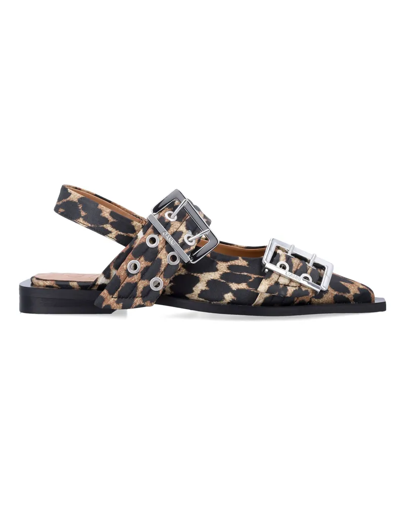 Ganni flache Schuhe braun Brown