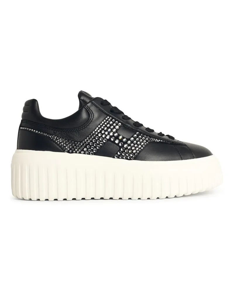 Hogan H Stripes' schwarze Lear -Sneaker Black
