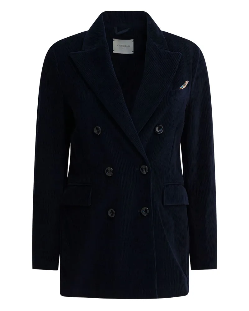 CIRCOLO 1901 Cotton Double Breasted Jacke Blue