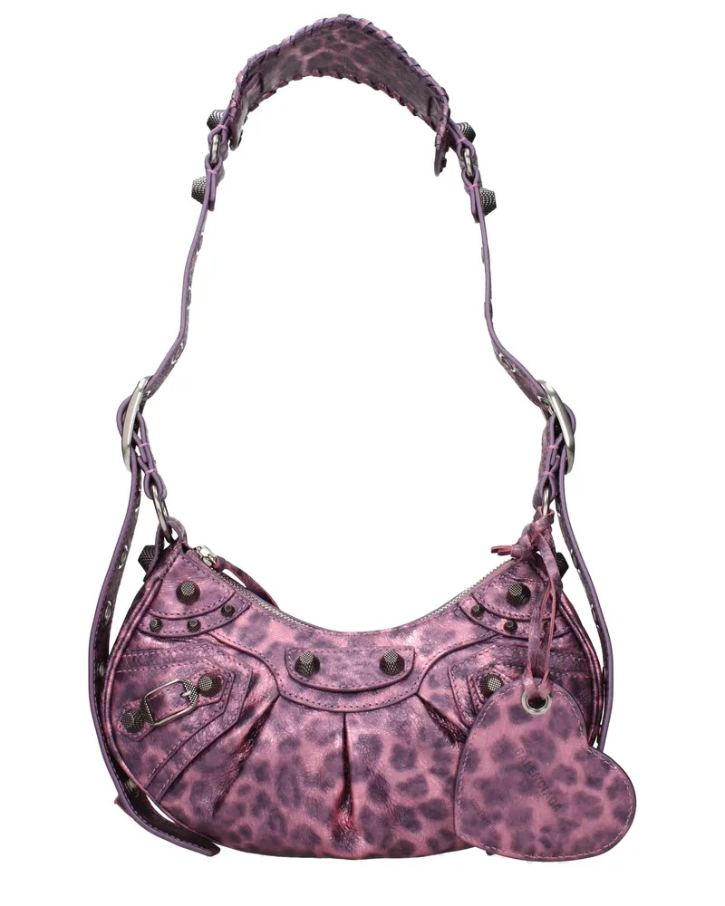 Balenciaga Le Cagole Damens Umhängetasche aus rosa Leder -