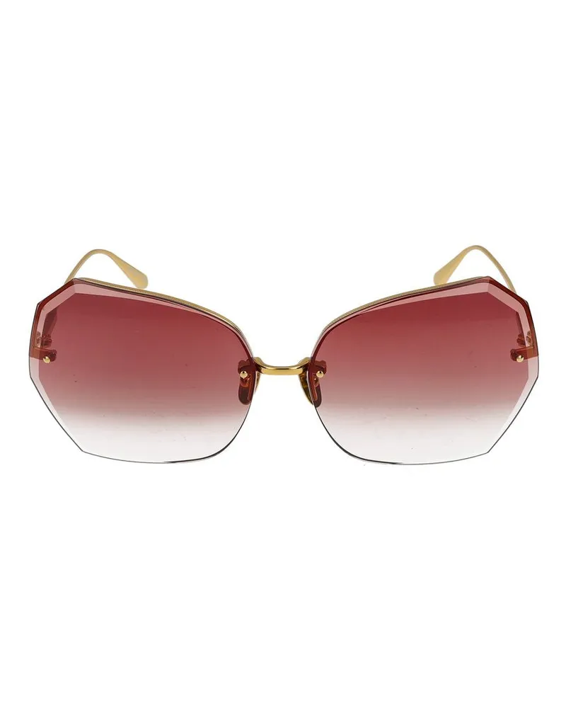 Linda Farrow Sonnenbrille  Lfl1546 Lila C6 Gelbgold/Licht Gold/15/140 C6