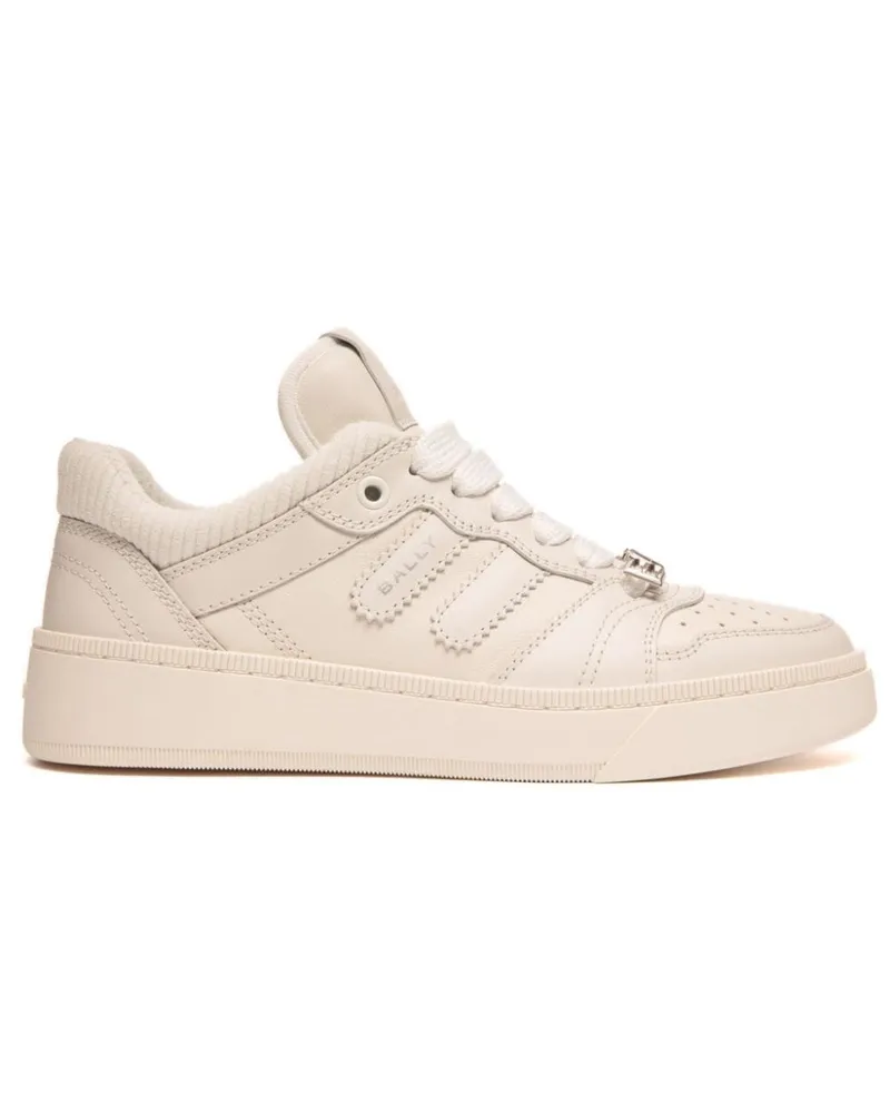 Bally heben Leder -Turnschuhe White