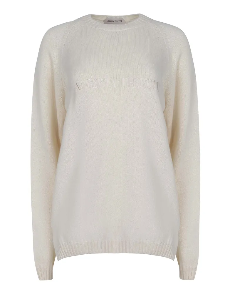 Alberta Ferretti Pullover aus Wolle und Kaschmir Ivory