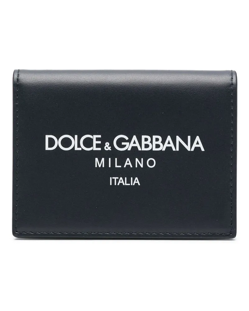 Dolce & Gabbana Leder Brieftasche mit Logodruck Blue