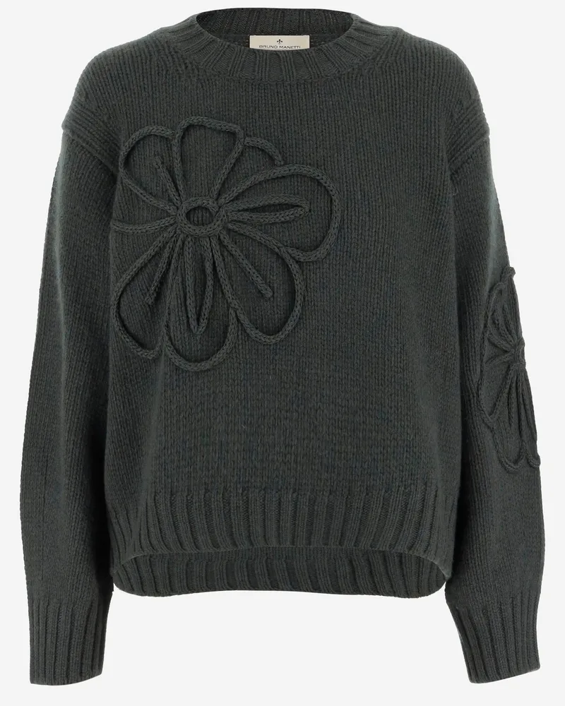 Bruno Manetti Wolle Mischpullover Green